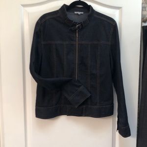 Stretch Denim Bomber Jacket